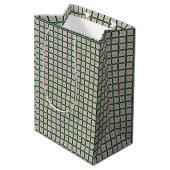Groovy Folksy Bohemisch Eclectic Weihnachtsmuster Mittlere Geschenktüte (Rückseite Schrägansicht)
