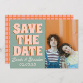 Groovy Foto Blue Pink Red Funky Save The Date