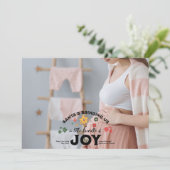 Groovy Foto Weihnachtsschwangerschaft Ankündigung (Stehend Vorderseite)