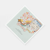 Groovy Fourever Young daisy rainbow 4. Geburtstag Serviette (Ecke)