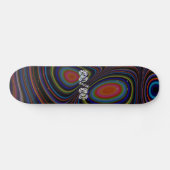 Groovy Fraktal Artwork mit Skate Trick 50/50 Skateboard (Horizontal)