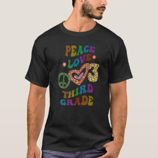 Groovy FRIEDEN LIEBE DRITTE KLASSE Leoparden-Druck T-Shirt