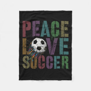 Groovy Frieden Liebe Fußball Tretende Ll Mädchen M Fleecedecke