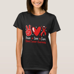 Groovy Frieden Liebe heile Blutkrebs-Bewusstsein S T-Shirt