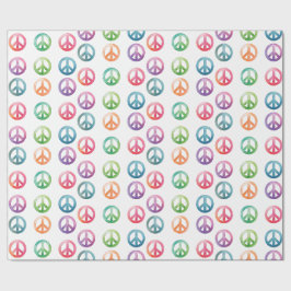 Groovy-Friedenszeichen Wasserfarben-Stil Hippie-Li Geschenkpapier