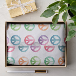 Groovy-Friedenszeichen Wasserfarben-Stil Hippie-Li Seidenpapier