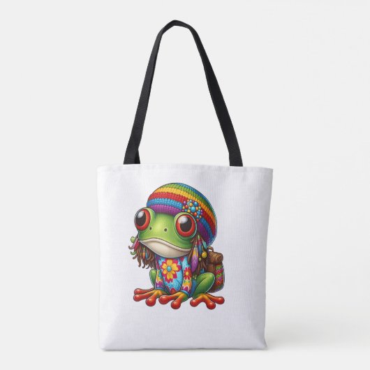 Groovy Frog mit Dreads Tasche (Rückseite)