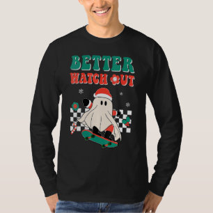Groovy Frohe Weihnachten Hippie Besser Aufpassen S T-Shirt