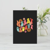 Groovy Frohe Weihnachten Hippie Tis The Season Xma Einladung (Stehend Vorderseite)