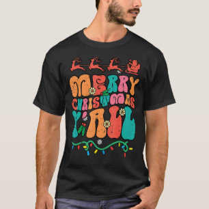 Groovy Frohe Weihnachten Yall Retro Xmas Familie M T-Shirt