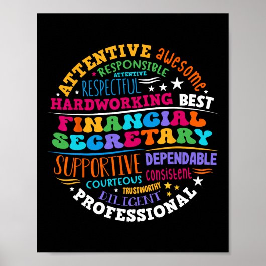 Groovy Front Desk Finanzsekretär Admin Würdigung Poster (Vorne)