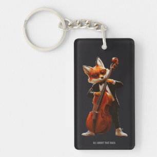 Groovy-Fuchs-Bassspieler-Akustik-Jazz-Schlüsselanh Schlüsselanhänger