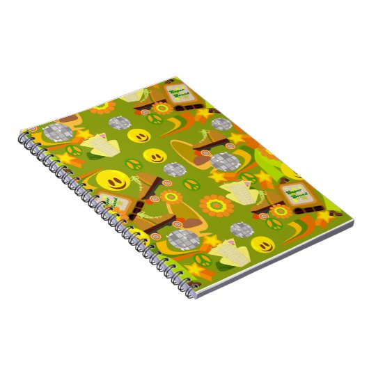 Groovy Fun Disco Erinnerungen Muster Notizblock (Rechte Seite)