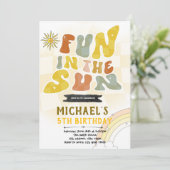 Groovy fun in der Sonne Einladung (Stehend Vorderseite)