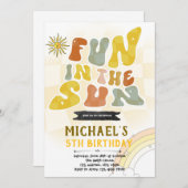 Groovy fun in der Sonne Einladung (Vorne/Hinten)