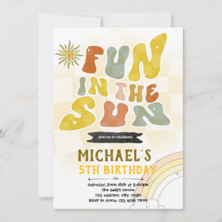 Groovy fun in der Sonne Einladung
