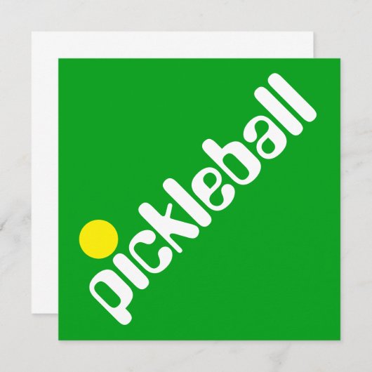 Groovy Fun Mod PICKLEBALL Text auf Hellgrün Einladung (Vorne/Hinten)