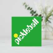 Groovy Fun Mod PICKLEBALL Text auf Hellgrün Einladung (Stehend Vorderseite)