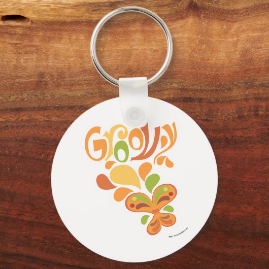 Groovy Fun-Schrift Schlüsselanhänger (Vorderseite)