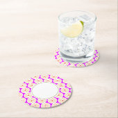 Groovy Fun Tropical Pink Weißer Orange Teatro Art Runder Pappuntersetzer (Vor Ort)