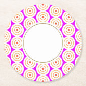 Groovy Fun Tropical Pink Weißer Orange Teatro Art Runder Pappuntersetzer (Vorderseite)