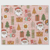 Groovy Funky 70er Weihnachten Geschenkpapier (Flach)