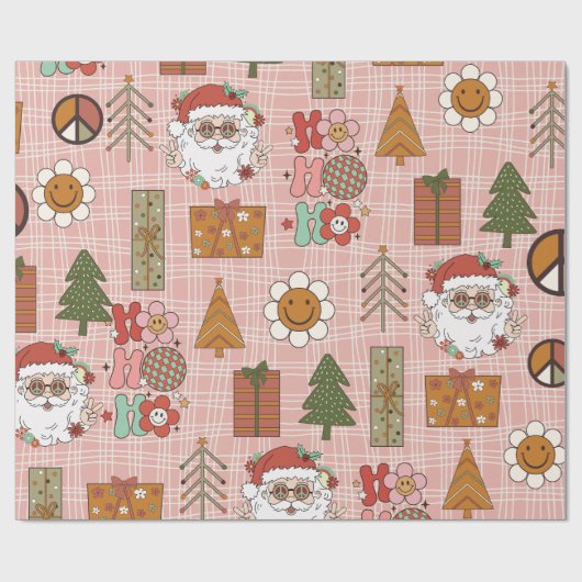 Groovy Funky 70er Weihnachten Geschenkpapier (Flach)