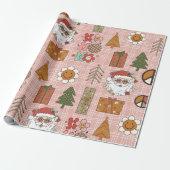 Groovy Funky 70er Weihnachten Geschenkpapier (Ungerollt)