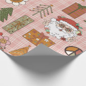 Groovy Funky 70er Weihnachten Geschenkpapier (Ecke)