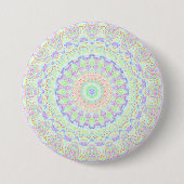 Groovy Funky Boho Hippie Rainbow Abstrakt Mandala Button (Vorderseite)