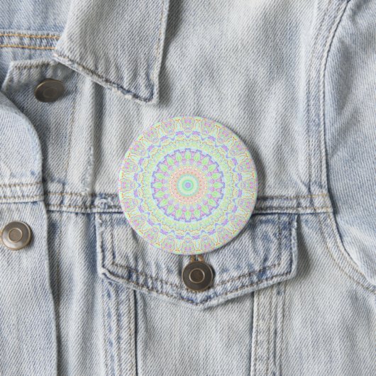 Groovy Funky Boho Hippie Rainbow Abstrakt Mandala Button (Beispiel)