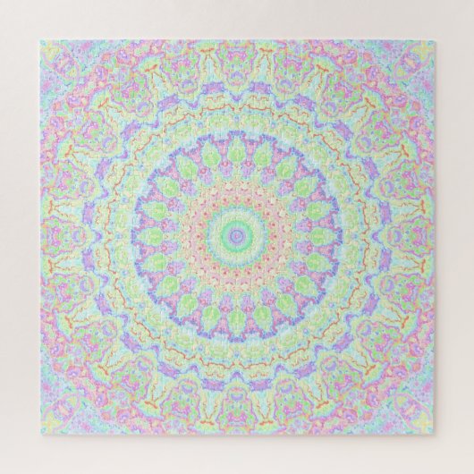 Groovy Funky Boho Hippie Rainbow Abstrakt Mandala Puzzle (Vertikal)