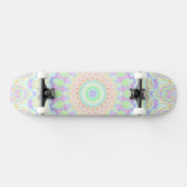 Groovy Funky Boho Hippie Rainbow Abstrakt Mandala Skateboard (Horizontal)