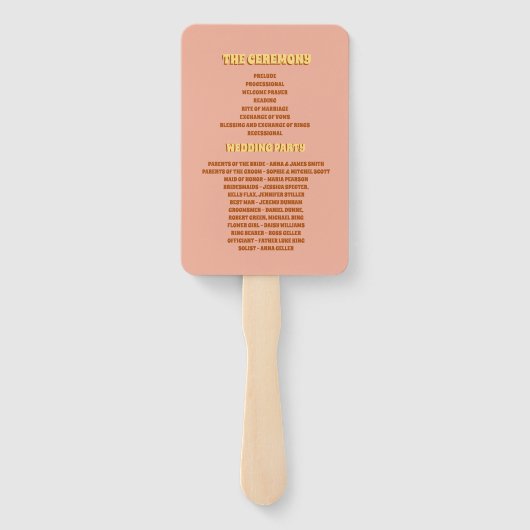 Groovy Funky Colorful Wedding Programs Fächer (Rückseite)