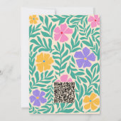 Groovy Funky Floral mit QR Wedding Einladung (Rückseite)