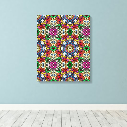 Groovy Funky Flower Power  Leinwanddruck (Insitu (Holzboden))