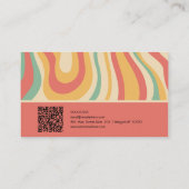 Groovy Funky Hippie mit QR Business Card Visitenkarte (Rückseite)
