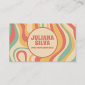 Groovy Funky Hippie mit QR Business Card Visitenkarte (Vorderseite)