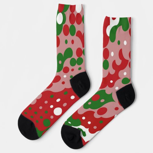 Groovy Funky Mod Retro Christmas Pattern Socks Socken (Linkes Detail)