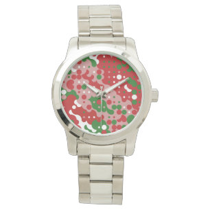 Groovy Funky Mod Retro Weihnachtsmuster Armbanduhr