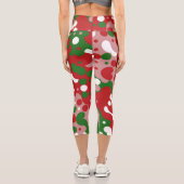 Groovy Funky Mod Retro Weihnachtsmuster Capri Leggings (Rückseite)