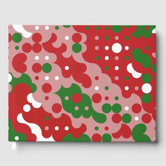Groovy Funky Mod Retro Weihnachtsmuster Gästebuch (Vorderseite)