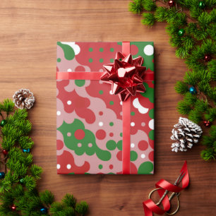 Groovy Funky Mod Retro Weihnachtsmuster Geschenkpapier