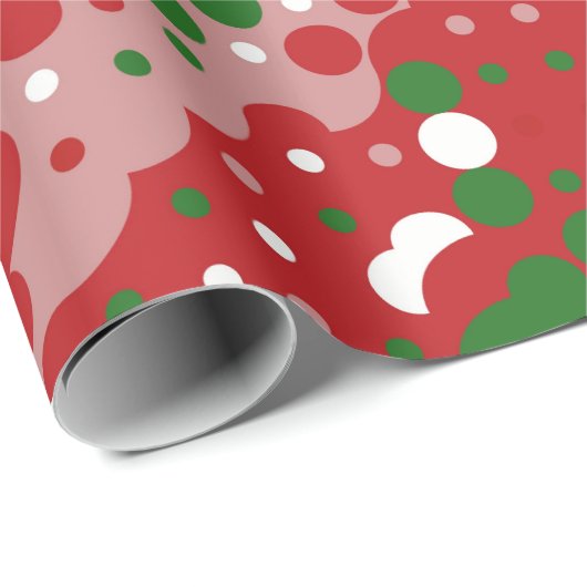 Groovy Funky Mod Retro Weihnachtsmuster Geschenkpapier (Rolleneckpunkt)