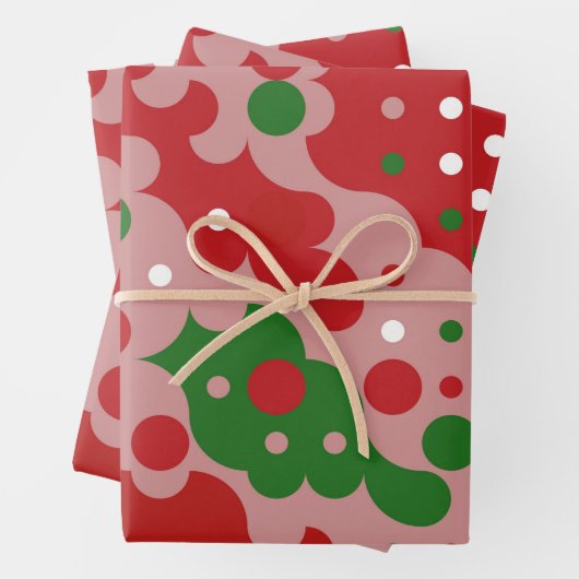 Groovy Funky Mod Retro Weihnachtsmuster Geschenkpapier Set (Beispiel)