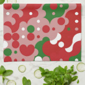 Groovy Funky Mod Retro Weihnachtsmuster Geschirrtuch (Gefaltet)