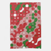 Groovy Funky Mod Retro Weihnachtsmuster Geschirrtuch (Vertikal)