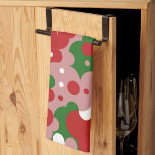 Groovy Funky Mod Retro Weihnachtsmuster Geschirrtuch