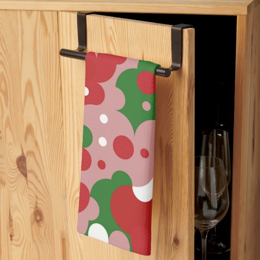 Groovy Funky Mod Retro Weihnachtsmuster Geschirrtuch (Drittel gefaltet)