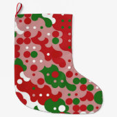 Groovy Funky Mod Retro Weihnachtsmuster Großer Weihnachtsstrumpf (Vorderseite)